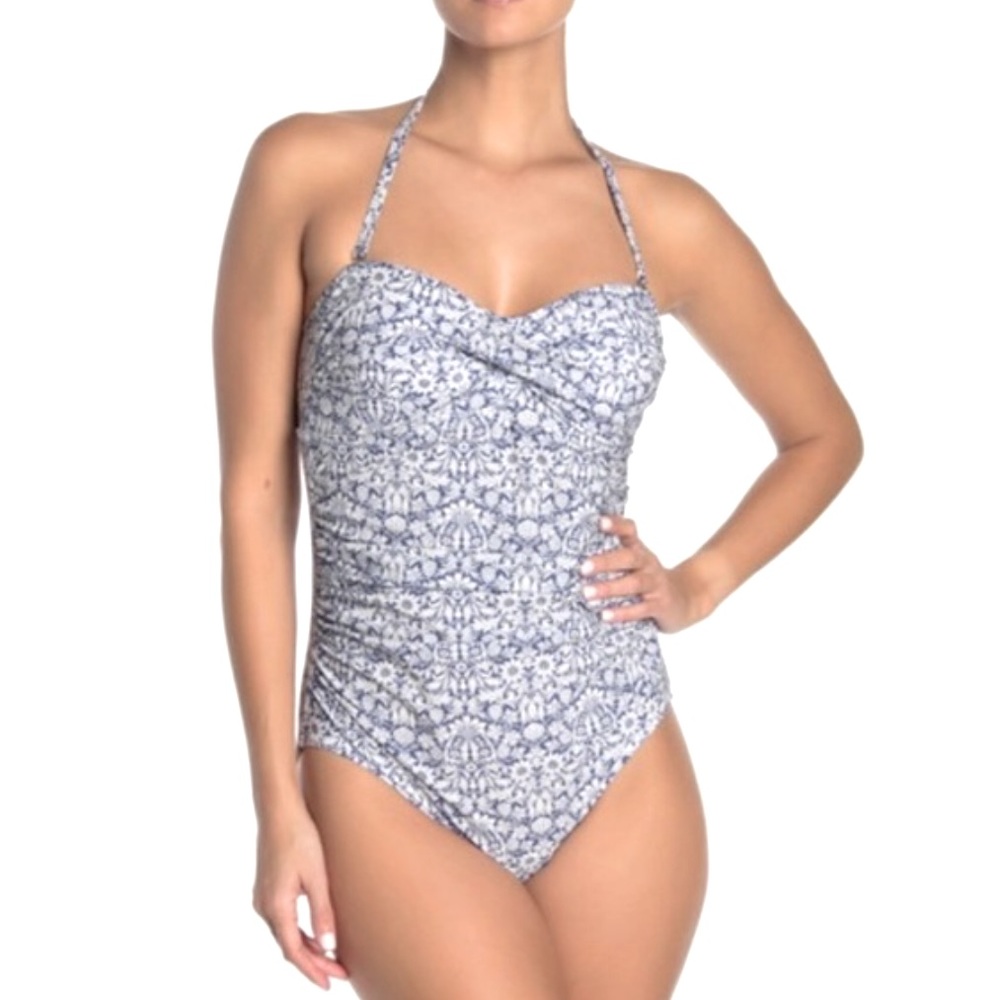Athena Morti Floral Twist Bandeau Swimsuit